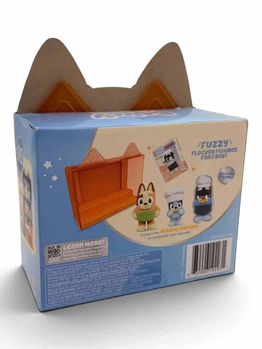 Bluey Fuzzies Episode Pack Pavlova Display Case and Flocked Figures